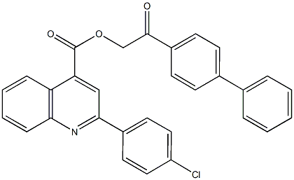 2-[1,1'-biphenyl]-4-yl-2-oxoethyl 2-(4-chlorophenyl)-4-quinolinecarboxylate Structure