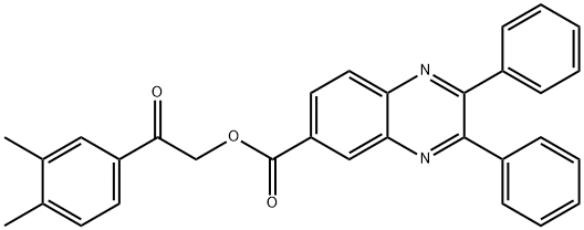 2-(3,4-dimethylphenyl)-2-oxoethyl 2,3-diphenyl-6-quinoxalinecarboxylate 구조식 이미지