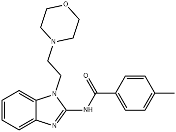 4-methyl-N-{1-[2-(4-morpholinyl)ethyl]-1H-benzimidazol-2-yl}benzamide 구조식 이미지