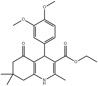 ethyl 4-(3,4-dimethoxyphenyl)-2,7,7-trimethyl-5-oxo-1,4,5,6,7,8-hexahydro-3-quinolinecarboxylate 구조식 이미지