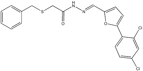 2-(benzylsulfanyl)-N'-{[5-(2,4-dichlorophenyl)-2-furyl]methylene}acetohydrazide 구조식 이미지