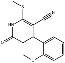 4-(2-methoxyphenyl)-2-(methylsulfanyl)-6-oxo-1,4,5,6-tetrahydro-3-pyridinecarbonitrile 구조식 이미지