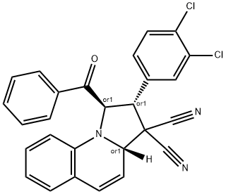 1-benzoyl-2-(3,4-dichlorophenyl)-1,2-dihydropyrrolo[1,2-a]quinoline-3,3(3aH)-dicarbonitrile 구조식 이미지