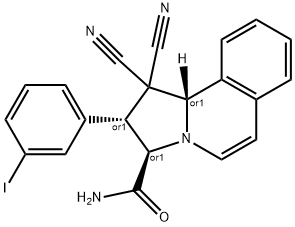 1,1-dicyano-2-(3-iodophenyl)-1,2,3,10b-tetrahydropyrrolo[2,1-a]isoquinoline-3-carboxamide Structure