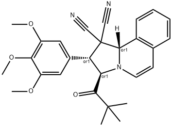 3-(2,2-dimethylpropanoyl)-2-(3,4,5-trimethoxyphenyl)-2,3-dihydropyrrolo[2,1-a]isoquinoline-1,1(10bH)-dicarbonitrile 구조식 이미지