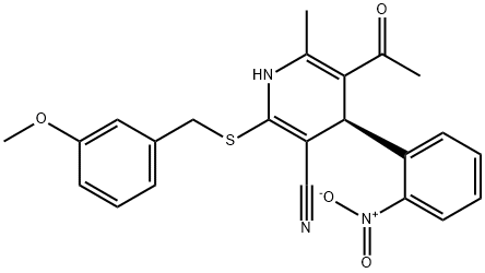 5-acetyl-4-{2-nitrophenyl}-2-[(3-methoxybenzyl)sulfanyl]-6-methyl-1,4-dihydro-3-pyridinecarbonitrile Structure