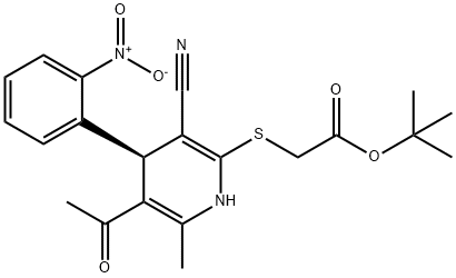 tert-butyl [(5-acetyl-3-cyano-4-{2-nitrophenyl}-6-methyl-1,4-dihydro-2-pyridinyl)sulfanyl]acetate 구조식 이미지
