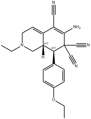 6-amino-8-(4-ethoxyphenyl)-2-ethyl-2,3,8,8a-tetrahydro-5,7,7(1H)-isoquinolinetricarbonitrile 구조식 이미지