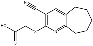 [(3-cyano-6,7,8,9-tetrahydro-5H-cyclohepta[b]pyridin-2-yl)sulfanyl]acetic acid Structure