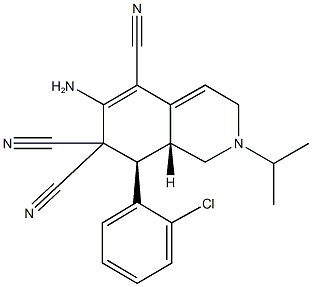 6-amino-8-(2-chlorophenyl)-2-isopropyl-2,3,8,8a-tetrahydro-5,7,7(1H)-isoquinolinetricarbonitrile 구조식 이미지