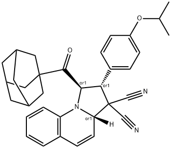1-(1-adamantylcarbonyl)-2-(4-isopropoxyphenyl)-1,2-dihydropyrrolo[1,2-a]quinoline-3,3(3aH)-dicarbonitrile 구조식 이미지