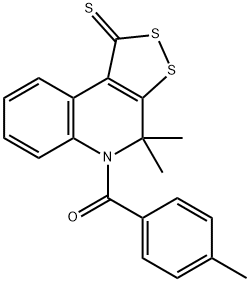 4,4-dimethyl-5-(4-methylbenzoyl)-4,5-dihydro-1H-[1,2]dithiolo[3,4-c]quinoline-1-thione 구조식 이미지