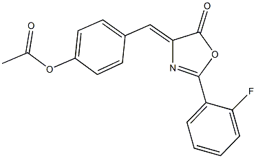 4-[(2-(2-fluorophenyl)-5-oxo-1,3-oxazol-4(5H)-ylidene)methyl]phenyl acetate Structure