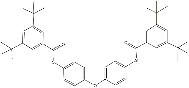 S-(4-{4-[(3,5-ditert-butylbenzoyl)sulfanyl]phenoxy}phenyl) 3,5-ditert-butylbenzenecarbothioate 구조식 이미지