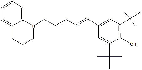 2,6-ditert-butyl-4-({[3-(3,4-dihydro-1(2H)-quinolinyl)propyl]imino}methyl)phenol Structure