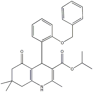 isopropyl 4-[2-(benzyloxy)phenyl]-2,7,7-trimethyl-5-oxo-1,4,5,6,7,8-hexahydro-3-quinolinecarboxylate Structure