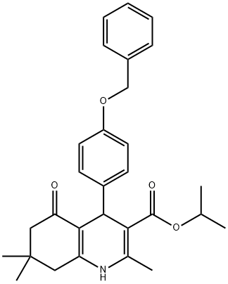 isopropyl 4-[4-(benzyloxy)phenyl]-2,7,7-trimethyl-5-oxo-1,4,5,6,7,8-hexahydro-3-quinolinecarboxylate 구조식 이미지