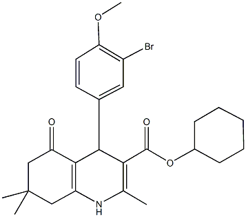 cyclohexyl 4-(3-bromo-4-methoxyphenyl)-2,7,7-trimethyl-5-oxo-1,4,5,6,7,8-hexahydro-3-quinolinecarboxylate Structure