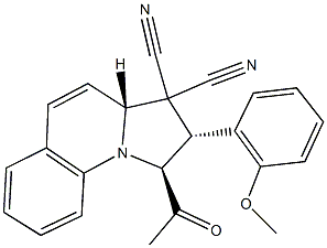 1-acetyl-2-(2-methoxyphenyl)-1,2-dihydropyrrolo[1,2-a]quinoline-3,3(3aH)-dicarbonitrile 구조식 이미지