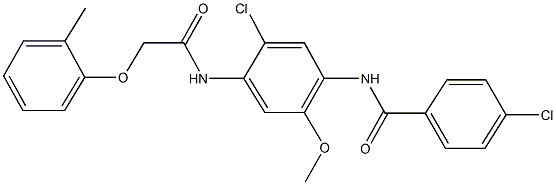 4-chloro-N-(5-chloro-2-methoxy-4-{[(2-methylphenoxy)acetyl]amino}phenyl)benzamide Structure
