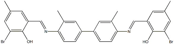2-bromo-6-[({4'-[(3-bromo-2-hydroxy-5-methylbenzylidene)amino]-3,3'-dimethyl[1,1'-biphenyl]-4-yl}imino)methyl]-4-methylphenol 구조식 이미지