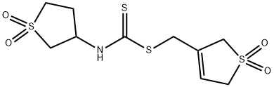 (1,1-dioxido-2,5-dihydro-3-thienyl)methyl 1,1-dioxidotetrahydro-3-thienyldithiocarbamate Structure