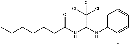 N-[2,2,2-trichloro-1-(2-chloroanilino)ethyl]heptanamide Structure