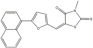 3-methyl-5-{[5-(1-naphthyl)-2-furyl]methylene}-2-thioxo-1,3-thiazolidin-4-one Structure