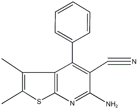 6-amino-2,3-dimethyl-4-phenylthieno[2,3-b]pyridine-5-carbonitrile Structure