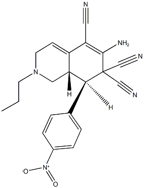 6-amino-8-{4-nitrophenyl}-2-propyl-2,3,8,8a-tetrahydro-5,7,7(1H)-isoquinolinetricarbonitrile Structure