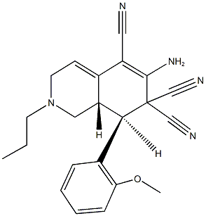 6-amino-8-(2-methoxyphenyl)-2-propyl-2,3,8,8a-tetrahydro-5,7,7(1H)-isoquinolinetricarbonitrile 구조식 이미지