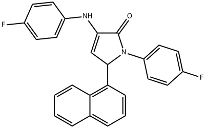 3-(4-fluoroanilino)-1-(4-fluorophenyl)-5-(1-naphthyl)-1,5-dihydro-2H-pyrrol-2-one Structure