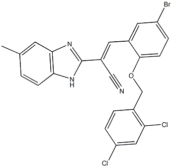 3-{5-bromo-2-[(2,4-dichlorobenzyl)oxy]phenyl}-2-(5-methyl-1H-benzimidazol-2-yl)acrylonitrile Structure