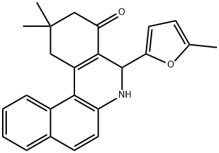 2,2-dimethyl-5-(5-methyl-2-furyl)-2,3,5,6-tetrahydrobenzo[a]phenanthridin-4(1H)-one 구조식 이미지