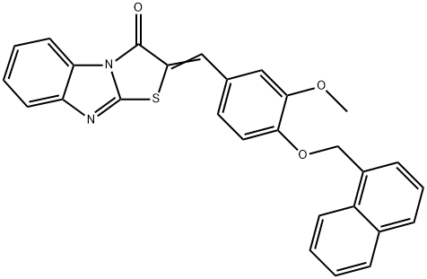 2-[3-methoxy-4-(1-naphthylmethoxy)benzylidene][1,3]thiazolo[3,2-a]benzimidazol-3(2H)-one 구조식 이미지