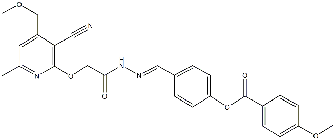 4-[2-({[3-cyano-4-(methoxymethyl)-6-methyl-2-pyridinyl]oxy}acetyl)carbohydrazonoyl]phenyl 4-methoxybenzoate Structure