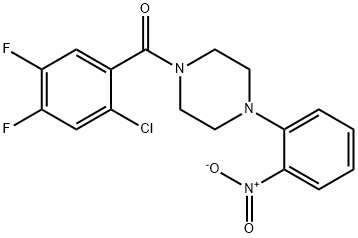 1-(2-chloro-4,5-difluorobenzoyl)-4-{2-nitrophenyl}piperazine Structure