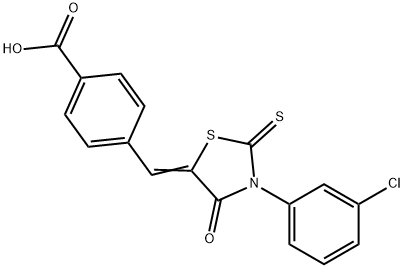 4-{[3-(3-chlorophenyl)-4-oxo-2-thioxo-1,3-thiazolidin-5-ylidene]methyl}benzoic acid Structure
