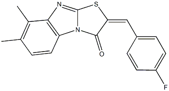 2-(4-fluorobenzylidene)-7,8-dimethyl[1,3]thiazolo[3,2-a]benzimidazol-3(2H)-one 구조식 이미지
