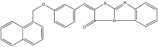 2-[3-(1-naphthylmethoxy)benzylidene][1,3]thiazolo[3,2-a]benzimidazol-3(2H)-one 구조식 이미지