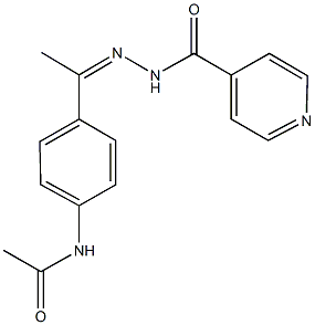 N-[4-(N-isonicotinoylethanehydrazonoyl)phenyl]acetamide Structure