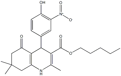 pentyl 4-{4-hydroxy-3-nitrophenyl}-2,7,7-trimethyl-5-oxo-1,4,5,6,7,8-hexahydro-3-quinolinecarboxylate 구조식 이미지