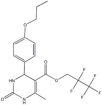 2,2,3,3,3-pentafluoropropyl 6-methyl-2-oxo-4-(4-propoxyphenyl)-1,2,3,4-tetrahydro-5-pyrimidinecarboxylate Structure