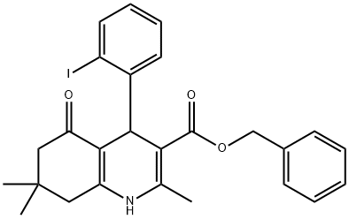 benzyl 4-(2-iodophenyl)-2,7,7-trimethyl-5-oxo-1,4,5,6,7,8-hexahydro-3-quinolinecarboxylate Structure