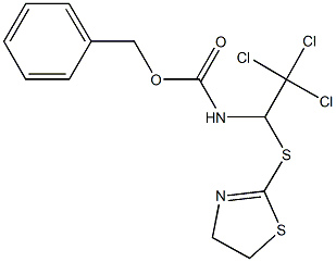 benzyl 2,2,2-trichloro-1-(4,5-dihydro-1,3-thiazol-2-ylsulfanyl)ethylcarbamate 구조식 이미지