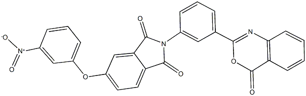 5-{3-nitrophenoxy}-2-[3-(4-oxo-4H-3,1-benzoxazin-2-yl)phenyl]-1H-isoindole-1,3(2H)-dione 구조식 이미지