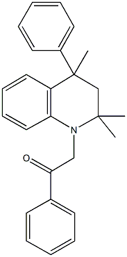 1-phenyl-2-(2,2,4-trimethyl-4-phenyl-3,4-dihydro-1(2H)-quinolinyl)ethanone Structure