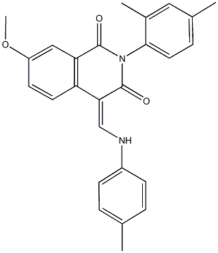 2-(2,4-dimethylphenyl)-7-methoxy-4-(4-toluidinomethylene)-1,3(2H,4H)-isoquinolinedione 구조식 이미지
