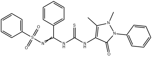 N-[({[(1,5-dimethyl-3-oxo-2-phenyl-2,3-dihydro-1H-pyrazol-4-yl)amino]carbothioyl}amino)(phenyl)methylene]benzenesulfonamide Structure