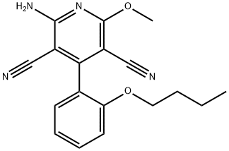 2-amino-4-(2-butoxyphenyl)-6-methoxy-3,5-pyridinedicarbonitrile Structure